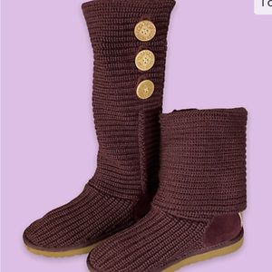 Ugg Australia Classic Cardy Knit boot in Burgundy Wine